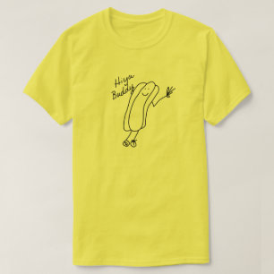HIYA BUDDY SHIRT FUNNY HETT HUND Handmade teckning T