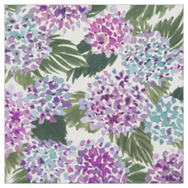 HIYA HYDRANGEA Painterly Lila Blommigt Watercolor Tyg