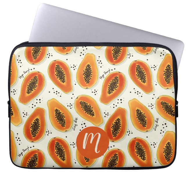 Hiya Papaya Mönster Laptop Fodral (Framsidan)