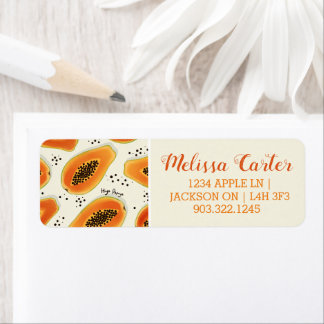 Hiya Papaya Mönster Returadress Etikett