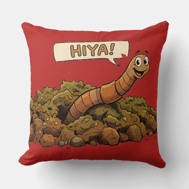 "Hiya!" Underifrån Kudde (Framsida)