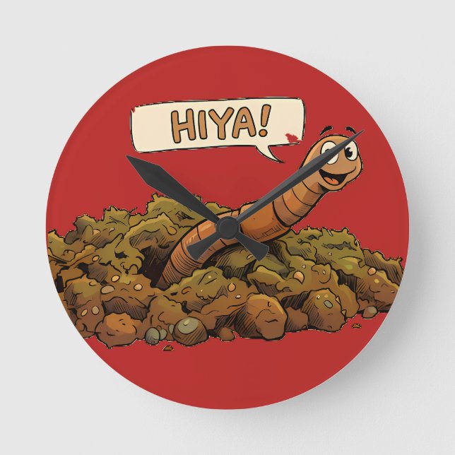 "Hiya!" Underifrån Rund Klocka (Framsida)