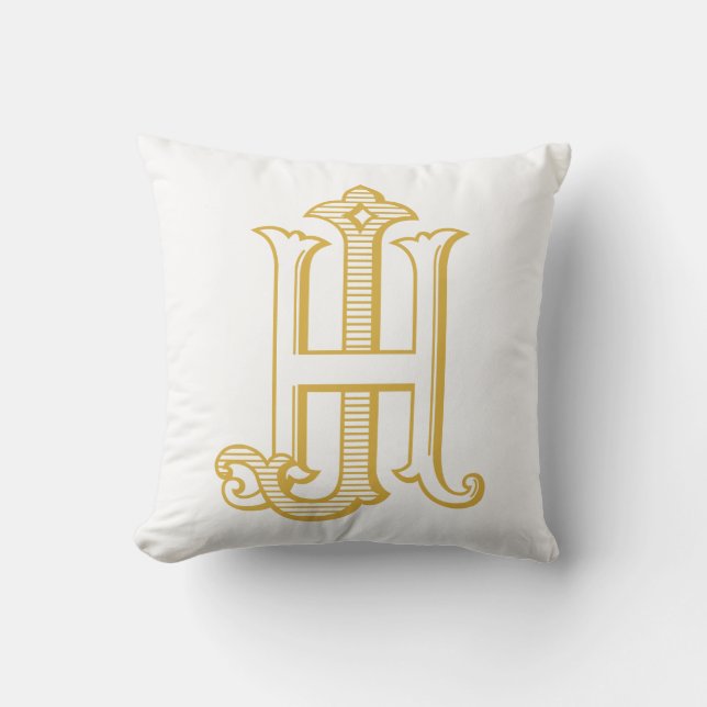 HJ Monogram eller JH Monogram Dekorativ kudde (Framsida)