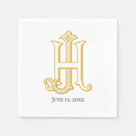 HJ Monogram eller JH Monogram Napkins Pappersservett