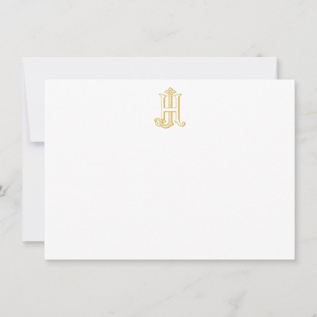 HJ Monogram eller JH Monogram Notecards Anteckningskort (Framsida)