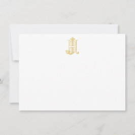 HJ Monogram eller JH Monogram Notecards Anteckningskort