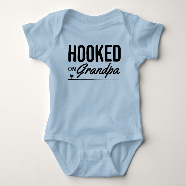 Hjällad på Grandpa Baby Fishing Jersey Bodykostym T Shirt (Framsida)