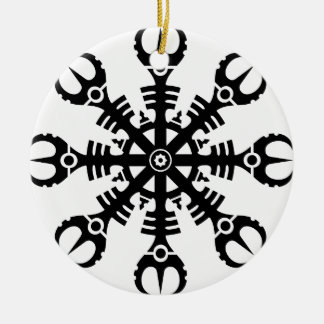 Hjälm av awe - Aegishjalmur No.2 (svarten) Julgransprydnad Keramik
