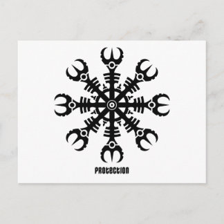 Hjälm av awe - Aegishjalmur No.2 (svarten) Vykort