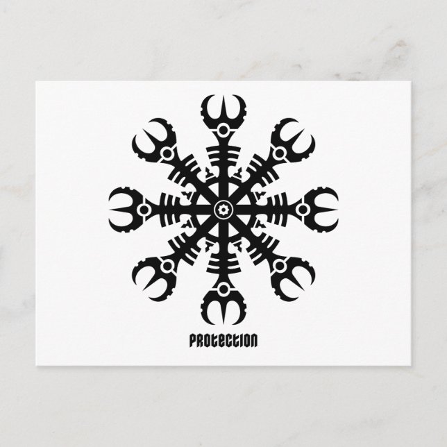 Hjälm av awe - Aegishjalmur No.2 (svarten) Vykort (Framsida)