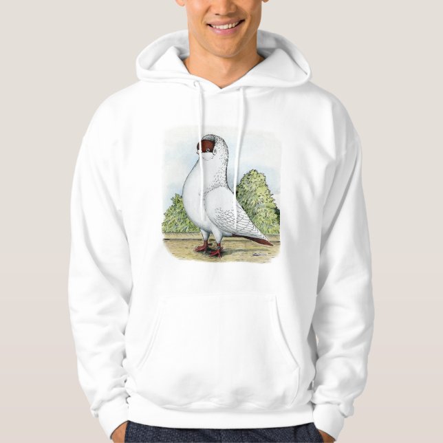 Hjälm:  Röd duva Hoodie (Framsida)