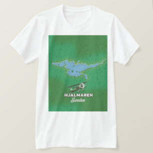 Hjälmaren Sverige karta reseaffisch T Shirt