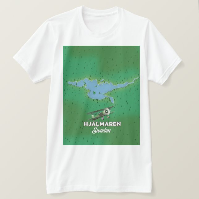 Hjälmaren Sverige karta reseaffisch T Shirt (Design framsida)