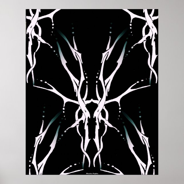 Hjälmben Stamdesign för rådjur Jägare vit Poster (Framsidan)