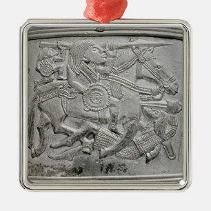 Hjälmfragment, från den Sutton Hoo skatten Julgransprydnad Metall