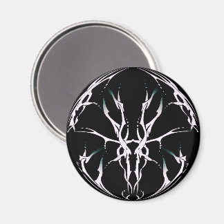 Hjälmskalle Tribal Design för rådjurjägare vit Magnet