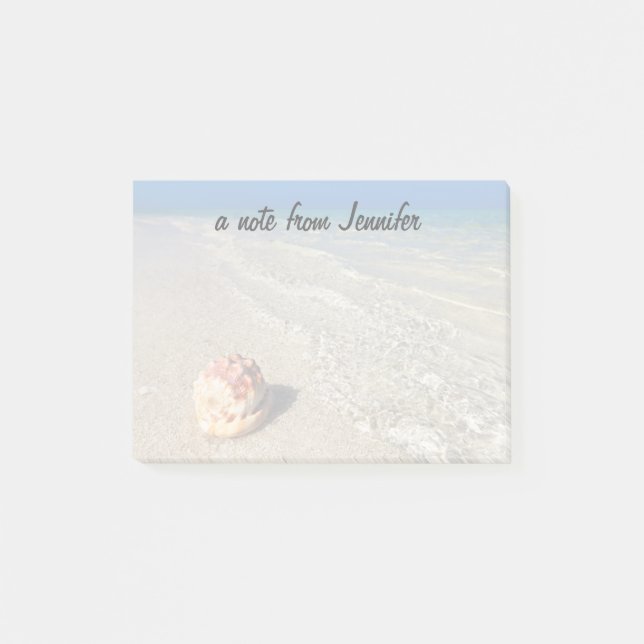 Hjälmsnäcka i tropisk Lagoon| Cassis Rufa Post-it Block (Framsida)