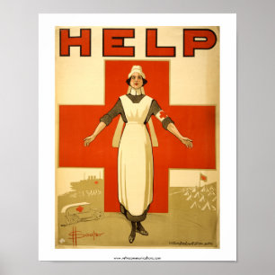 HJÄLP australiensisk Röda koraffisch Poster