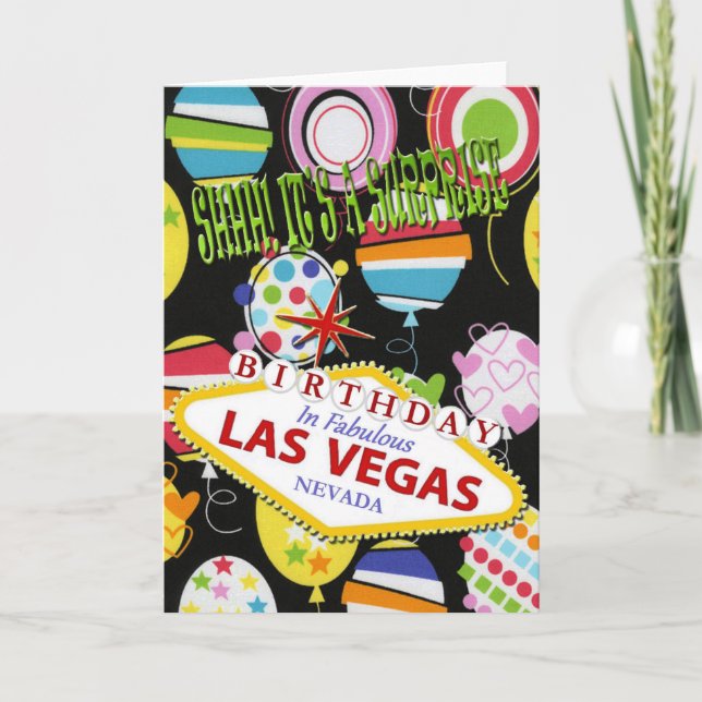 HJÄLP! DET ÄR EN ÖVERRASKAD BIRTHDAY I LAS VEGAS-K KORT (Framsida)