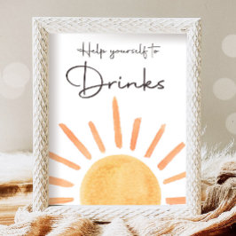 Hjälp dig själv att dricka Boho Sunshine Birthday Poster