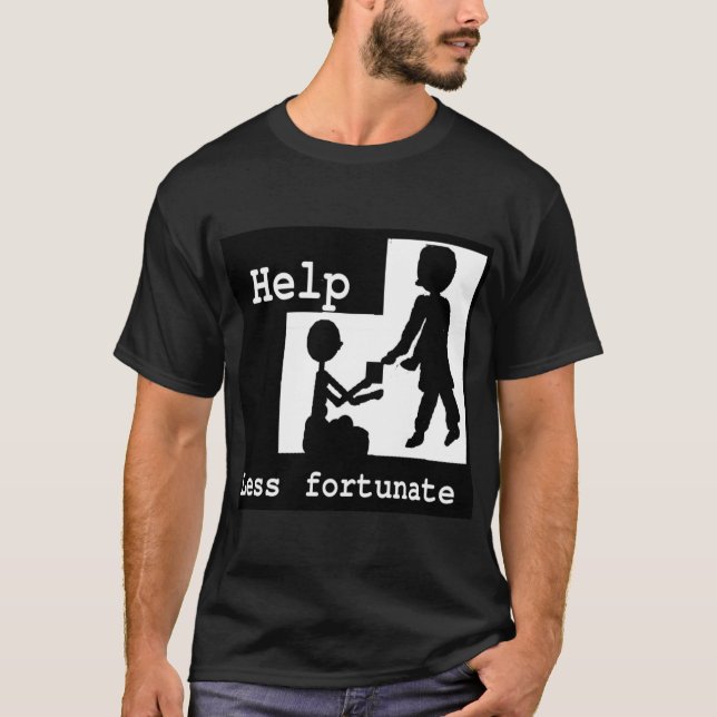 Hjälp;ess Fortunate on Black T-shirt for Male (Framsida)