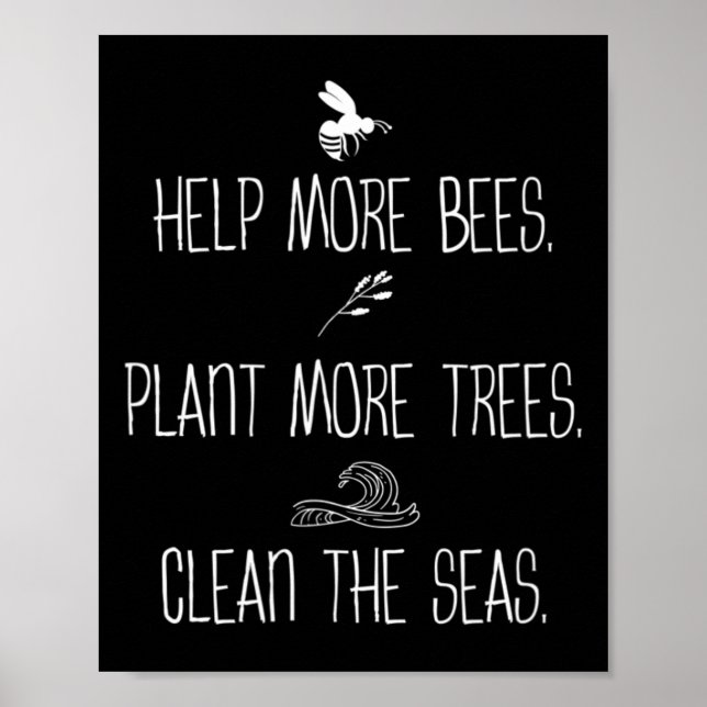 Hjälp fler bin att plantera mer Träd rengöra havsn Poster (Framsidan)