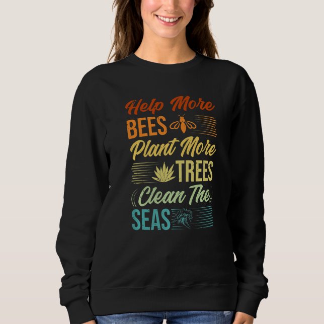 Hjälp Fler Bin Plantera Fler Träd Rena Haven - E T Shirt (Framsida)