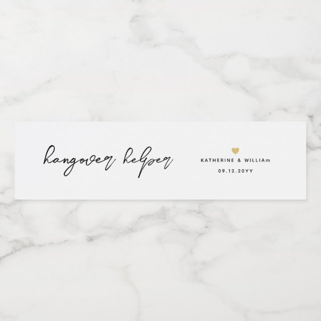 Hjälp för chic Hangover Vattenflaskor Etikett (Singel etikett)