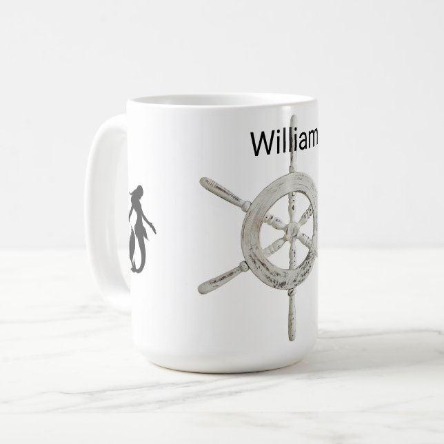 &Hjälp för personlig med Sjöjungfruar Kaffemugg (Framsida vänster)