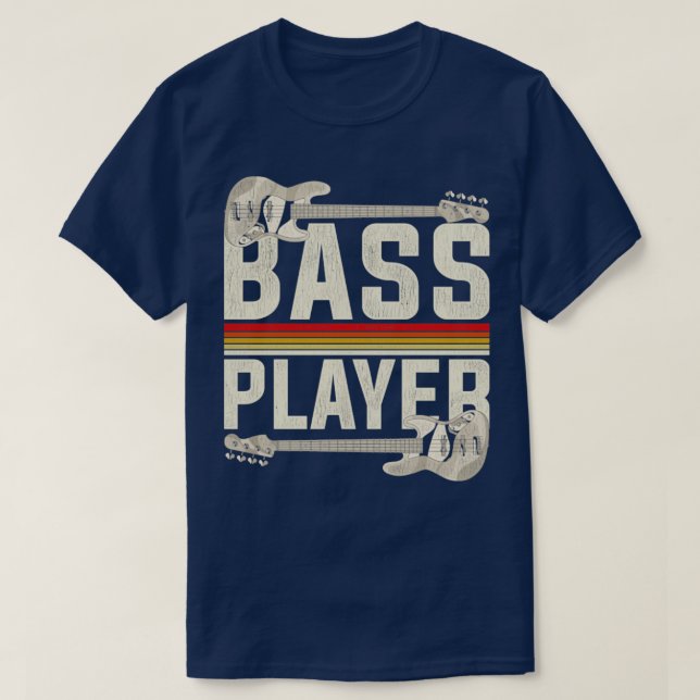 Hjälp för Retro Bass Player T Shirt (Design framsida)