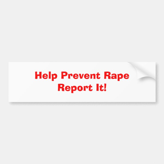Hjälp förhindrar RapeReport det! Bildekal (Framsidan)
