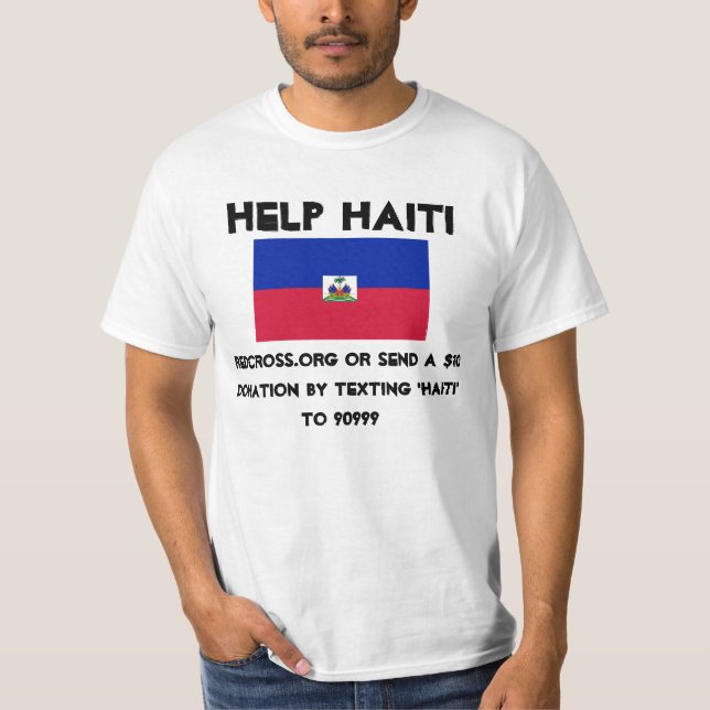 hjälp haiti t shirt (Framsida)