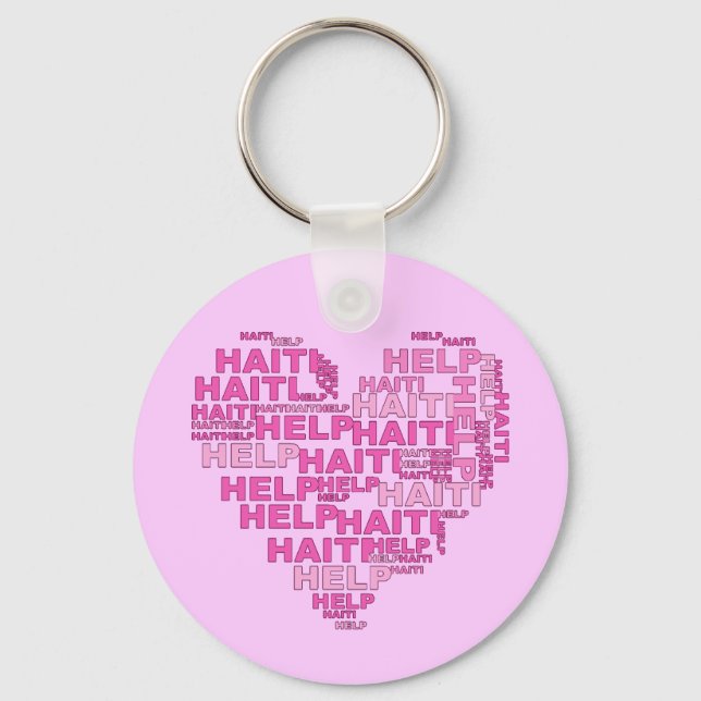Hjälp Haiti T-skjortan och skjortan Nyckelring (Framsida)