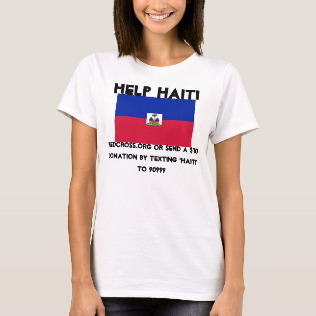 hjälp haiti tee shirt (Framsida)