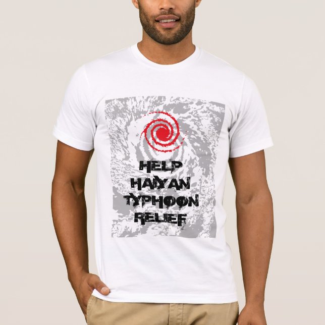 Hjälp Haiyan Typhoon Relief T-shirt (Framsida)
