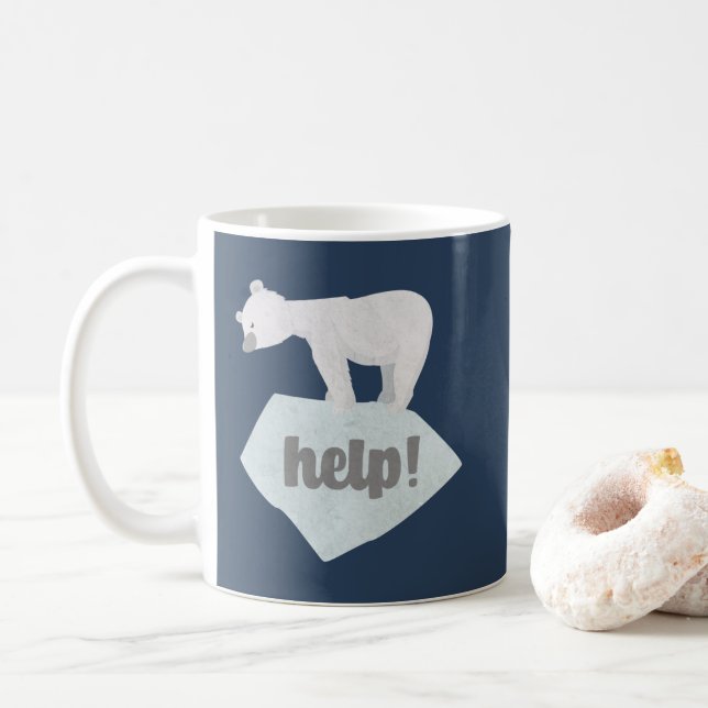 Hjälp isbjörnen kaffemugg (Med munk)