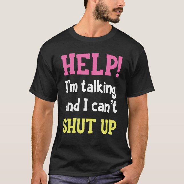 Hjälp! Jag pratar och kan inte hålla tyst Sarcas T Shirt (Framsida)