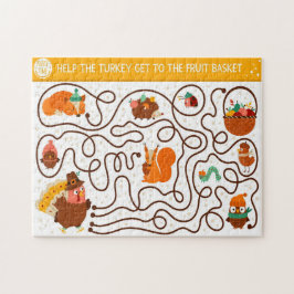 Hjälp kalkon på Thanksgiving att hitta fruktbarnen Pussel