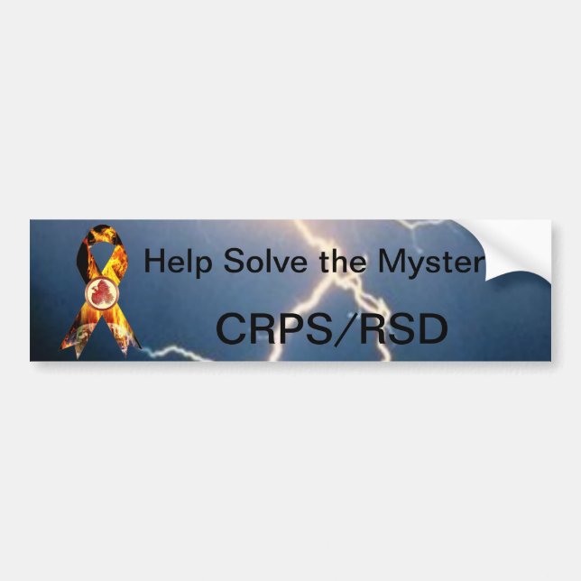 Hjälp löser det flammande bandet för gåta CRPS/RSD Bildekal (Framsidan)