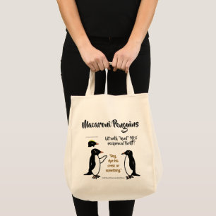 Hjälp Macaroni Penguins by RoseWrites Tote Bag Tygkasse