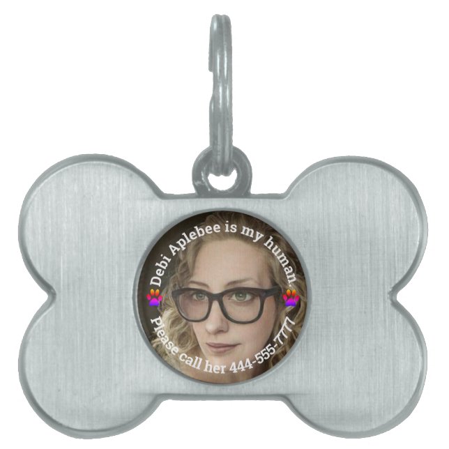 Hjälp mig komma hem med bild. ID-bricka husdjur (Framsidan)