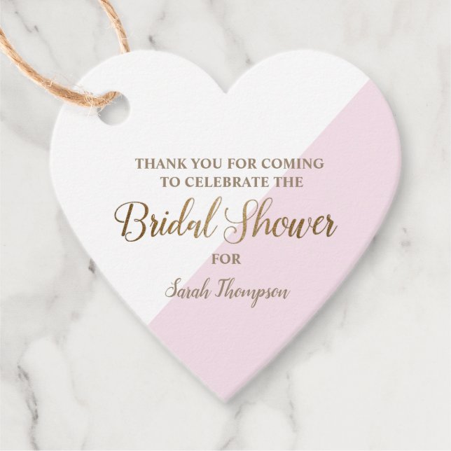 Hjälp Modern Personlig Rosa Guld Bröllopsdusch Gåvor Etiketter (Framsida)