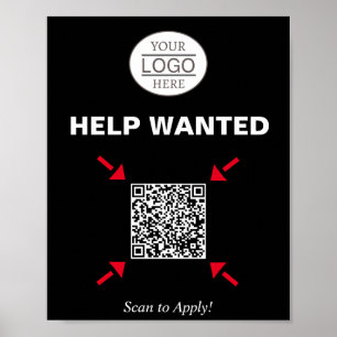 Hjälp önskad QR-kodsignal för företag Poster