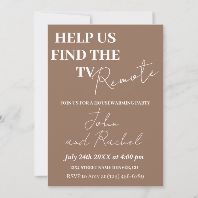 Hjälp oss att hitta fjärrvärmen i TV-roligten part Inbjudningar (Framsida)