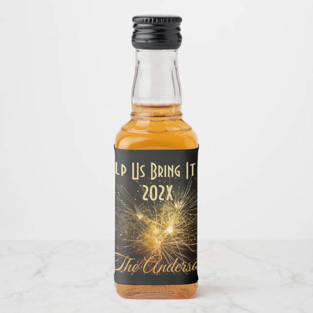 Hjälp oss att ta in den! spritflaskor etikett (Framsida)