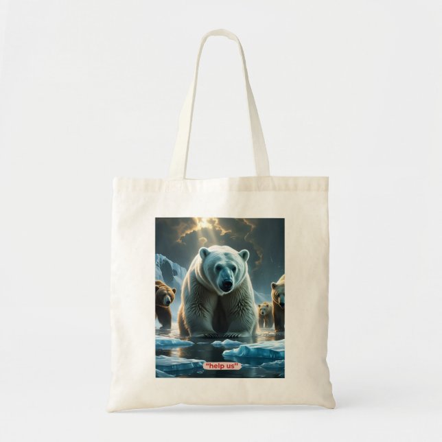 Hjälp oss - Polar Bears på Thin Ice Tygkasse (Framsidan)