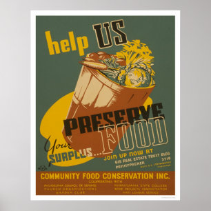 Hjälp oss sylten din överskottmat - WPA Poster