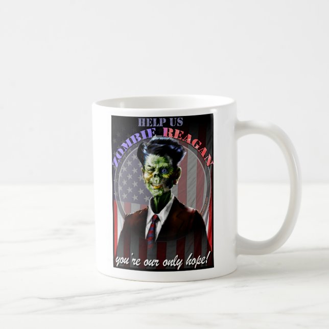 Hjälp oss zombien Reagan! Kaffemugg (Höger)