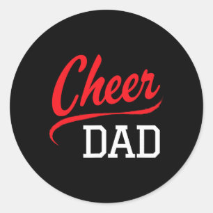 Hjälp Pappa Cheerleading Röd Runt Klistermärke
