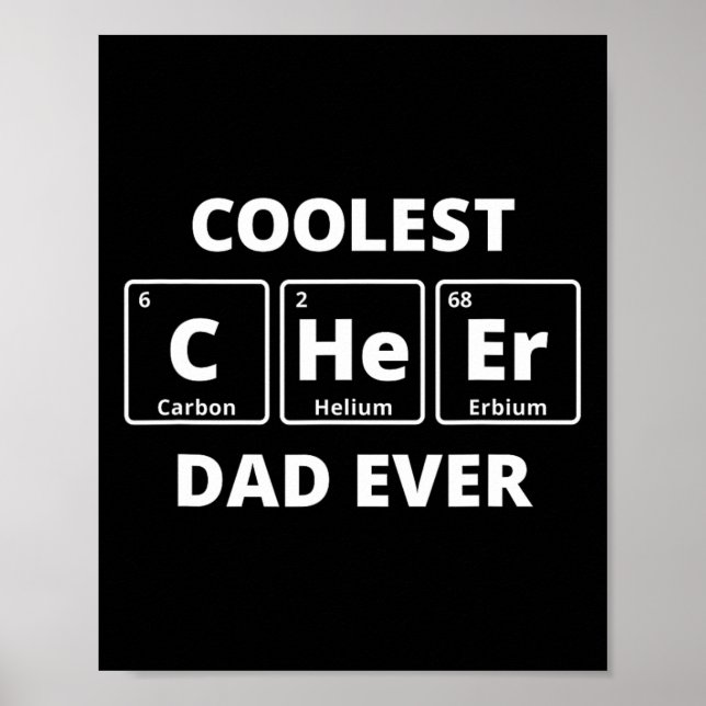 Hjälp Pappa Rolig Cheerleading Periodiska Systemet Poster (Framsidan)